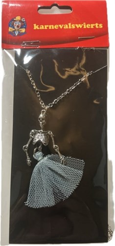 Necklace silver skeleton bride 