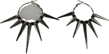 Earrings silver spines 