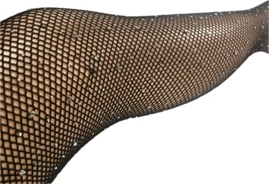 Fishnet tights with rhinestones