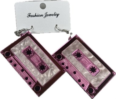 Earrings cassette pink