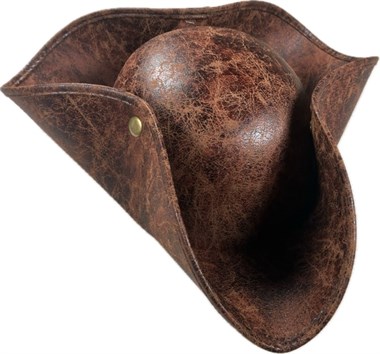 Tricorn hat brown leather look