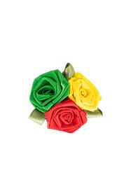 Brooch roses red yellow green