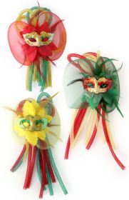 Brooch flower / mask r/y/gr