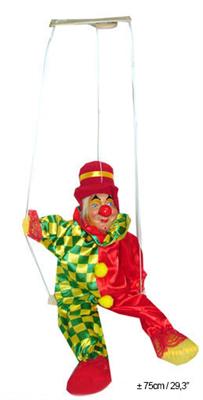 Clown rood/geel/groen 75cm