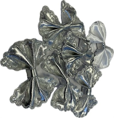 Bow tie silver small 6 pcs