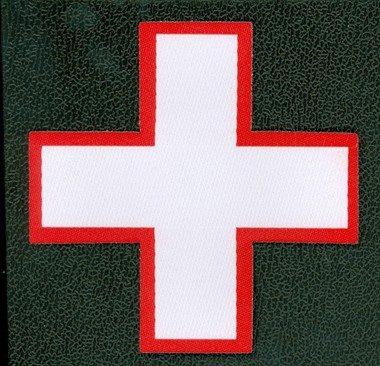 Emblem Kreuz weiss/rot 