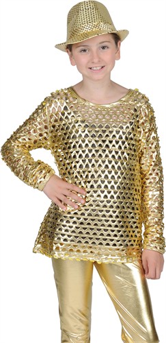 Disco-Bluse gold Stretch