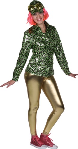 Blouse sequins leo green