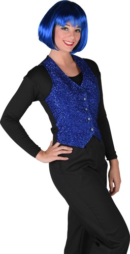 Waistcoat lurex blue