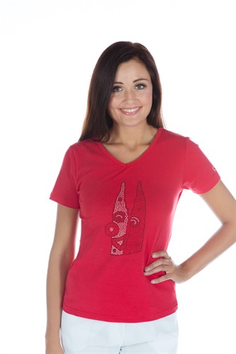 T-Shirt rood Dom pailletten