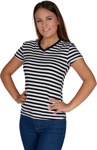 Gestreept shirt Girlie zwart/wit