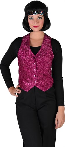 Waistcoat lurex pink