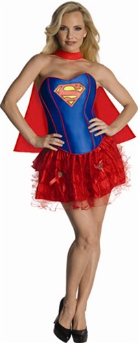 Supergirl corset dress adult 3-tlg