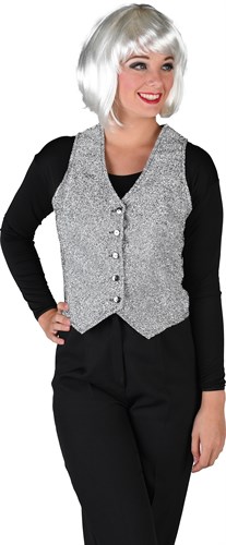 Waistcoat lurex silver