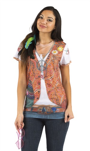 T-shirt hippie vrouw