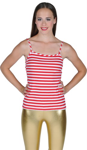 Top red/white striped