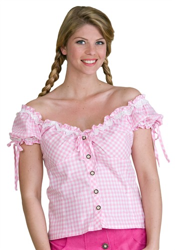 Tyrolean blouse pink/white