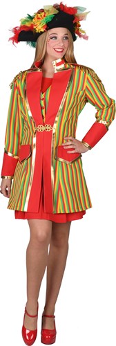 Coat stripes red/yellow/green