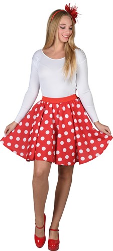 Skirt red with dots