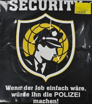 T-Shirt  "Security" zwart