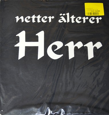 T-Shirt  "älterer Herr" Schwarz