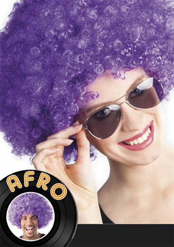 Perücke Afro lila