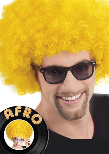 Perücke Afro gelb