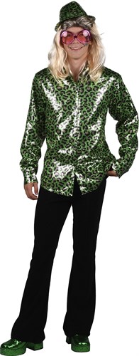 Shirt sequins leo green