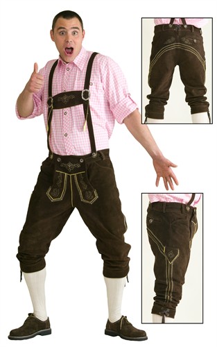 Lederhose dunkel braun mit Bestickung