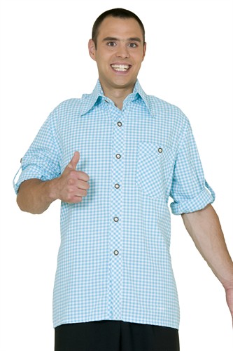 Tyrolean shirt Oktoberfest turquoise/white