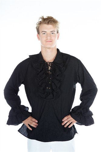 piraten blouse zwart