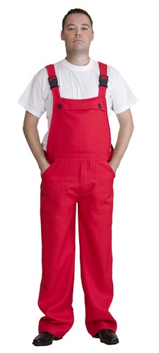 Red worker trousers