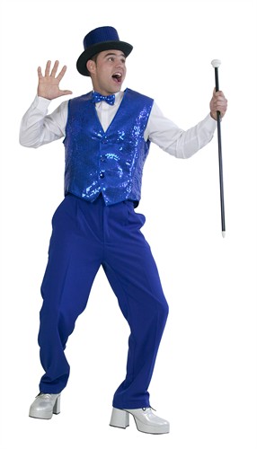 Blue sequinned waistcoat luxury