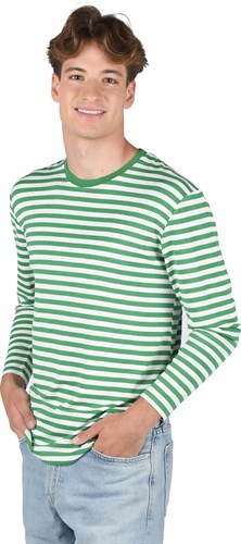 Gestreept shirt groen/wit