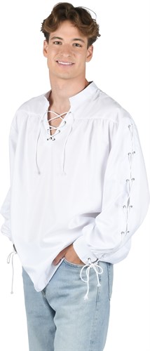 Shirt with lacing white