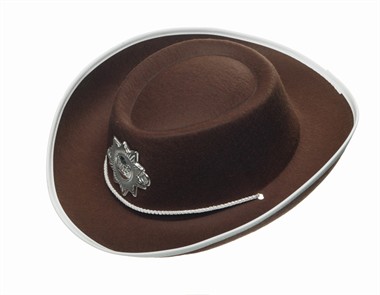 Hut Cowboy mit Stern braun, Kind (H=8 cm)